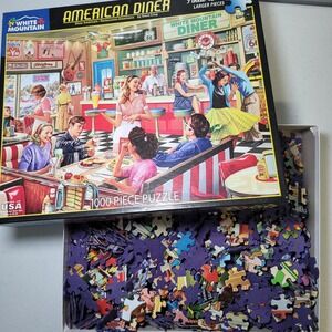 White Mountain Puzzles American Diner‎ 1000 Piece Jigsaw Puzzle Steve Crisp 1397